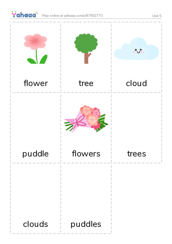 Picture flashcards worksheet for Unit 5