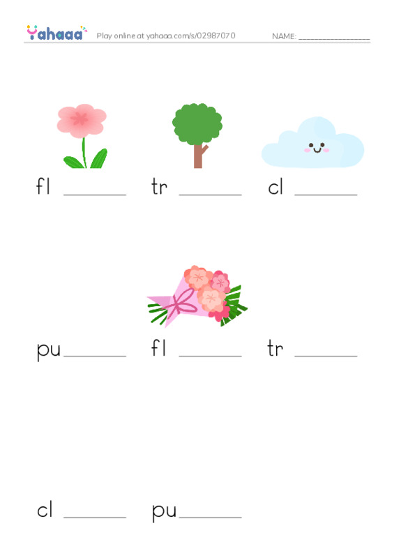 Finish the word worksheet for Unit 5