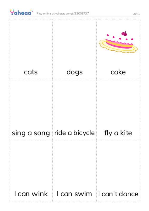 Picture flashcards worksheet for unit 1
