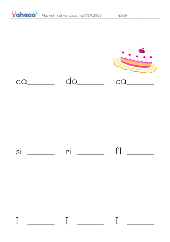 Finish the word worksheet for unit 1