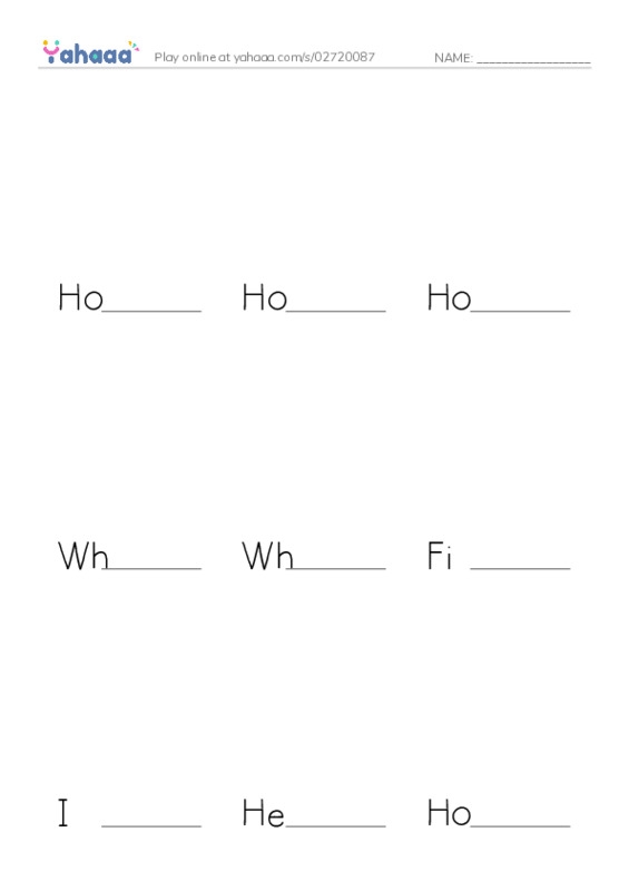Finish the word worksheet for How are you