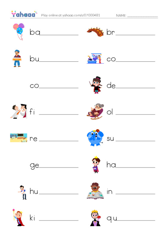 Write the word rows worksheet for 1000 words book 2 unit 11