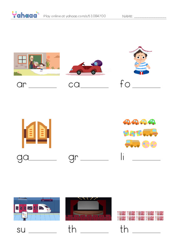 Finish the word worksheet for 1000 words book 2 unit 12