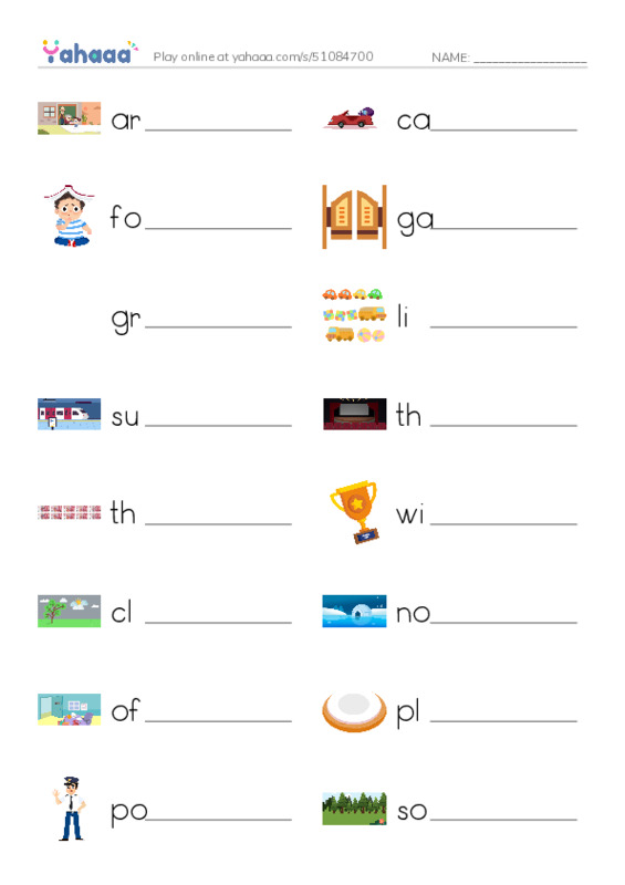 Write the word rows worksheet for 1000 words book 2 unit 12