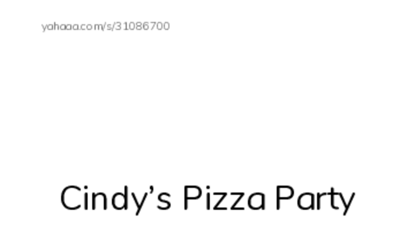 Index cards with pictures worksheet for Cindy’s Pizza Party, her, hen and 12 more