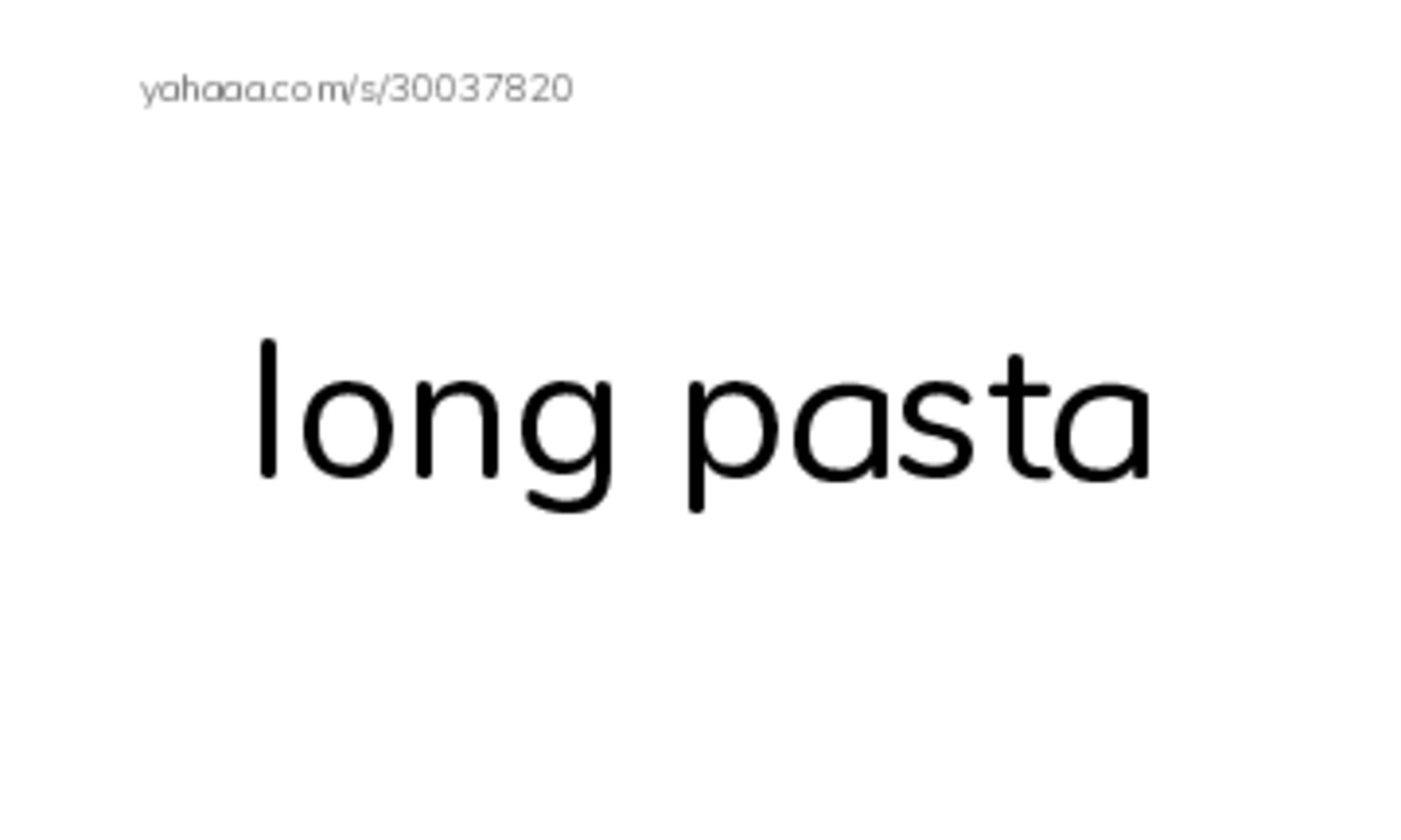 Index cards, words only worksheet for pasta