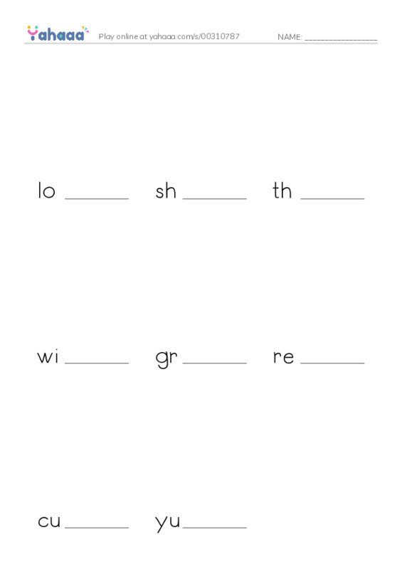 Finish the word worksheet for pasta