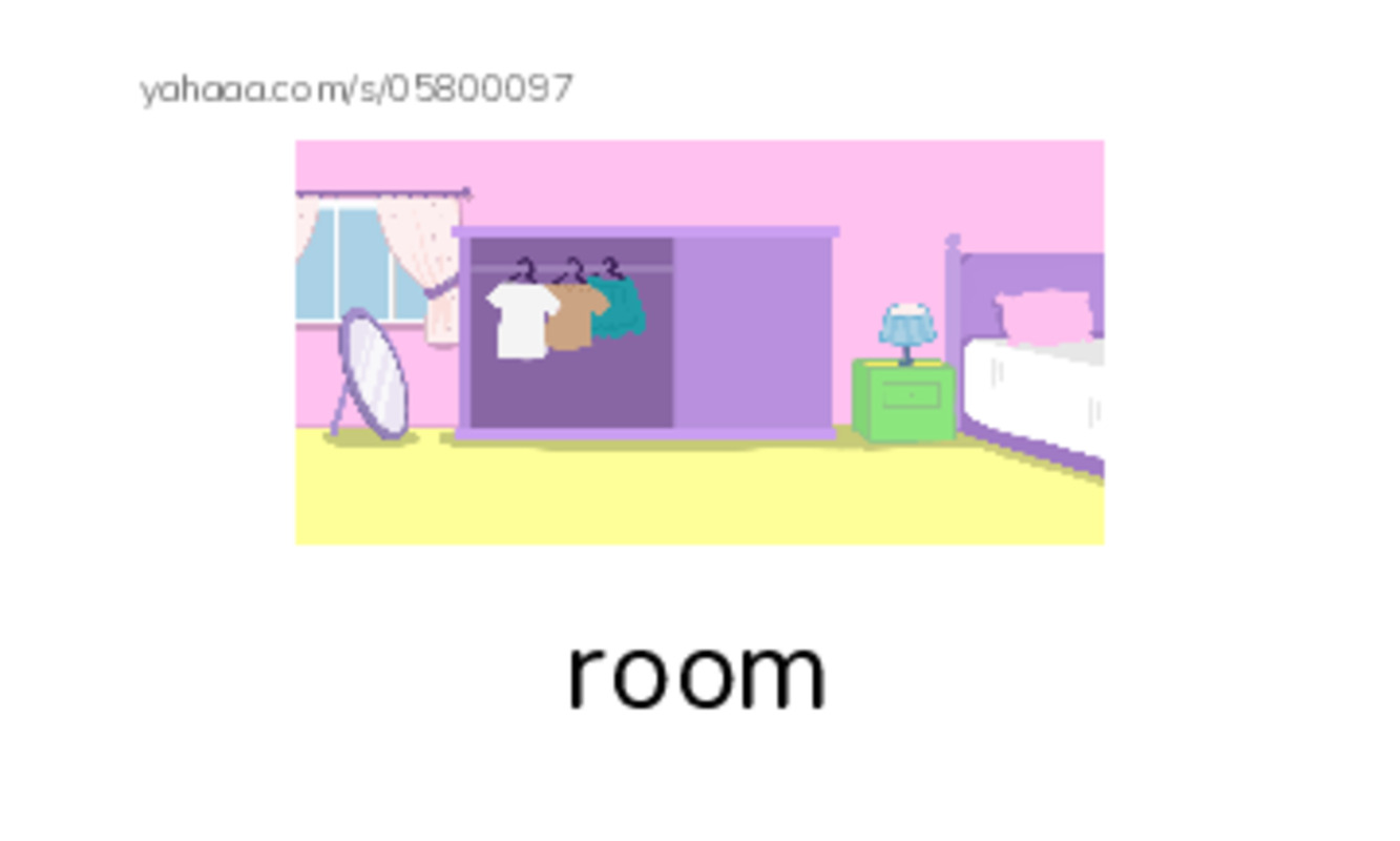 Index cards with pictures worksheet for room, shoe, hand and 3 more