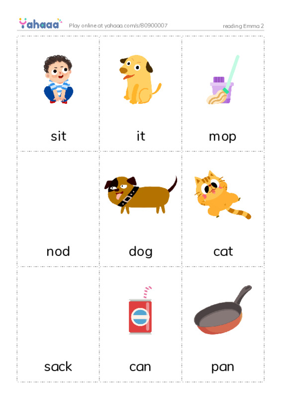 Picture flashcards worksheet for reading Emma 2