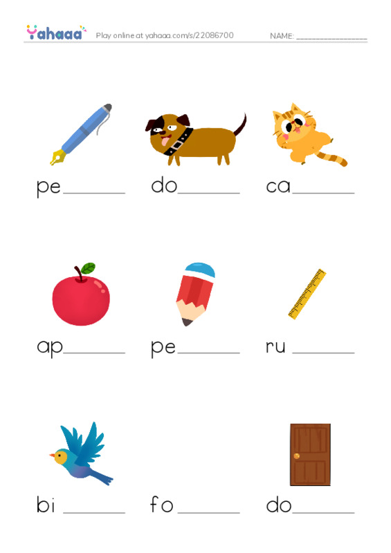 Finish the word worksheet for FF1 Unit 1 Lesson 1