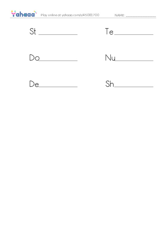 Write the word rows worksheet for Matching and puzzle
