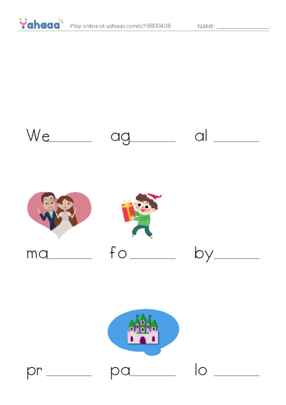 Finish the word worksheet for Unit 10