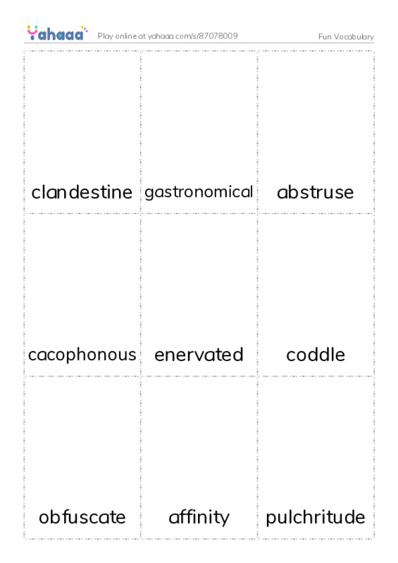 Picture flashcards worksheet for Fun Vocabulary