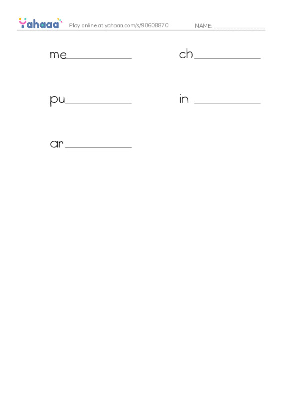 Write the word rows worksheet for Fun Vocabulary 2