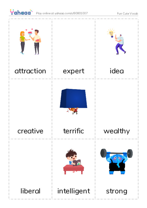 Picture flashcards worksheet for Fun Cute Vocab