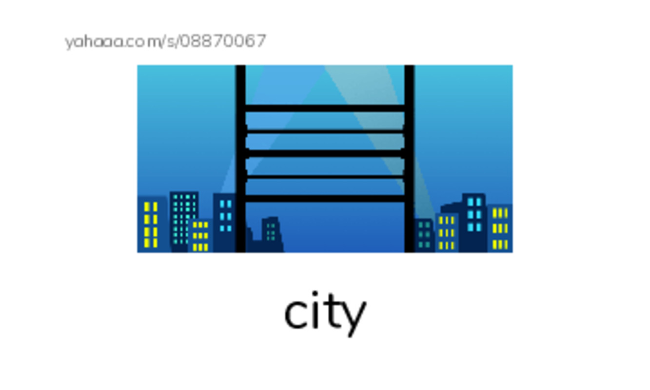 Index cards with pictures worksheet for city, car, street