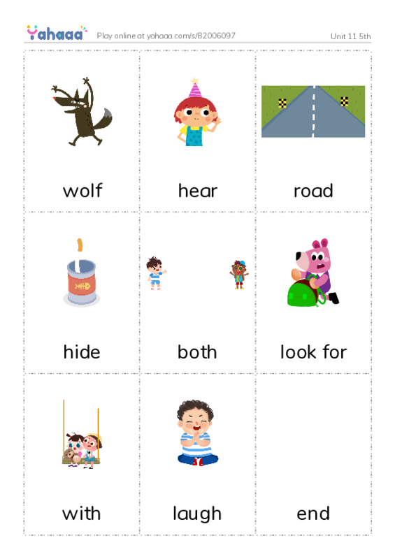 Picture flashcards worksheet for Unit 11 5th