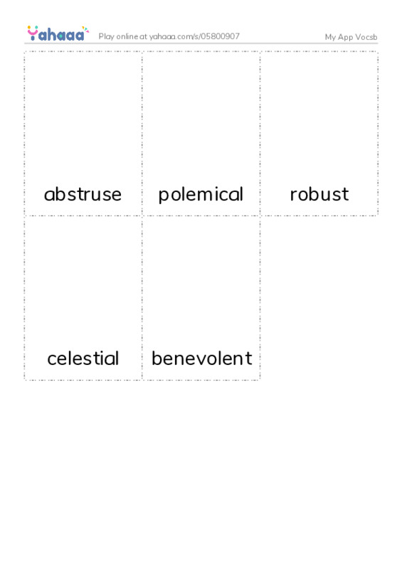 Picture flashcards worksheet for My App Vocab