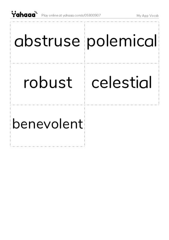 Word flashcards worksheet for My App Vocab