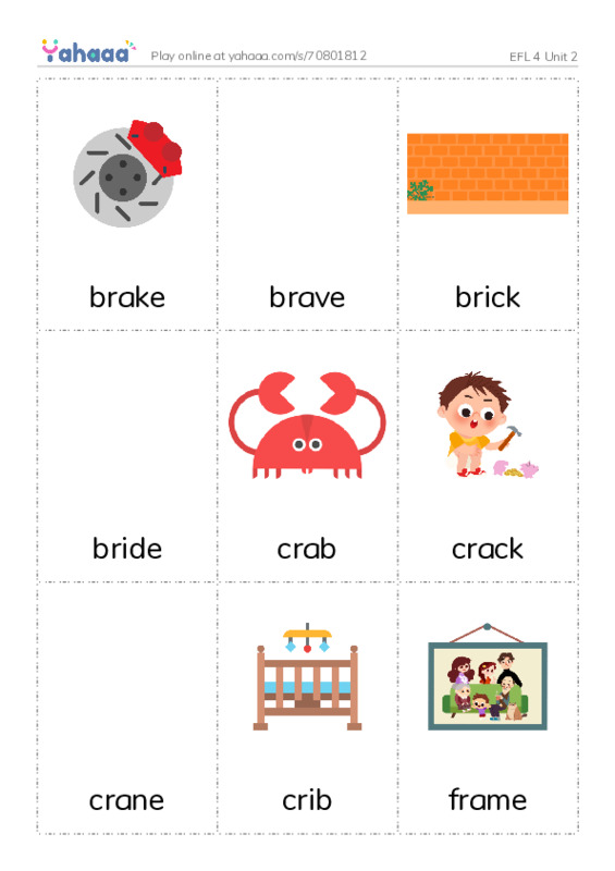 Picture flashcards worksheet for EFL 4 Unit 2