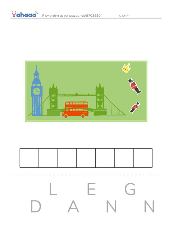 Letter scramble puzzle worksheet for NICE TO MEET YOU