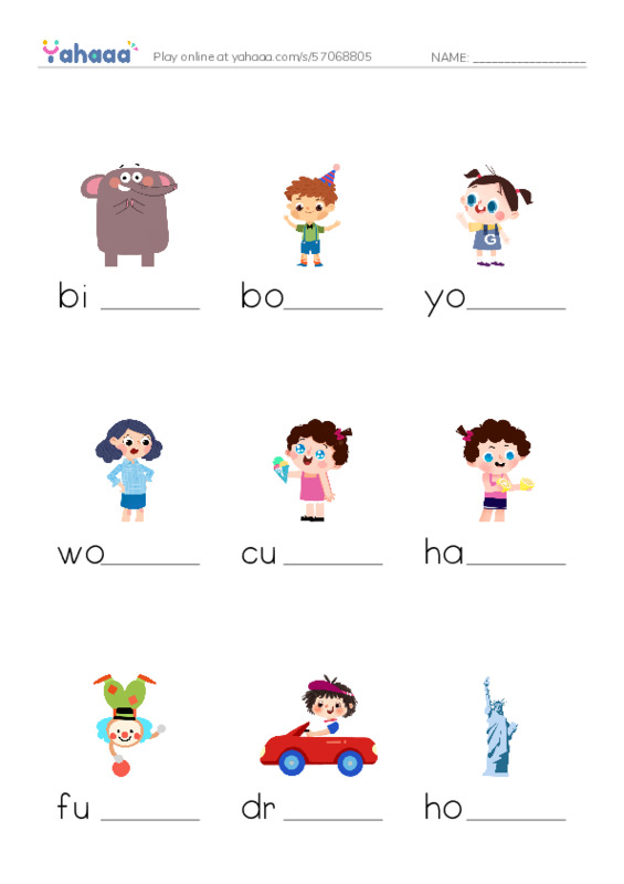 Finish the word worksheet for 1000 words unit 1