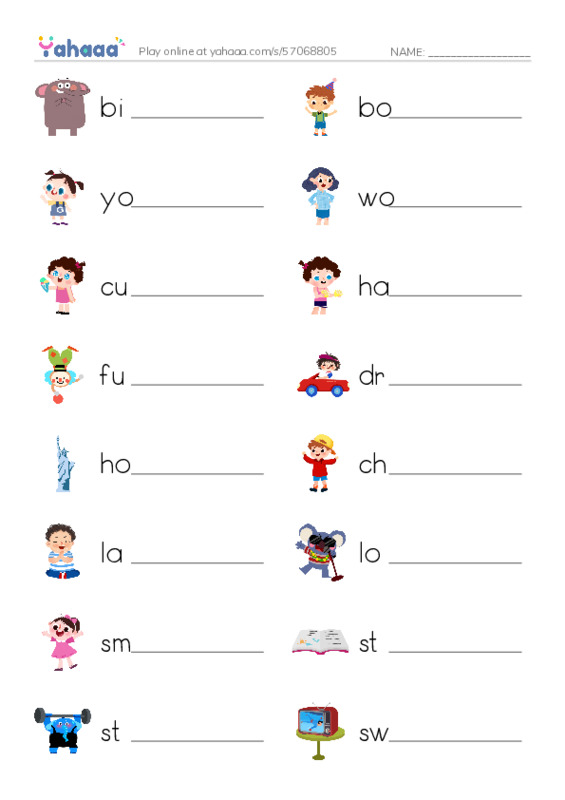 Write the word rows worksheet for 1000 words unit 1