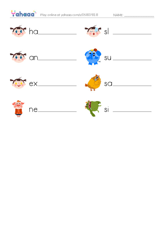 Write the word rows worksheet for Emotions