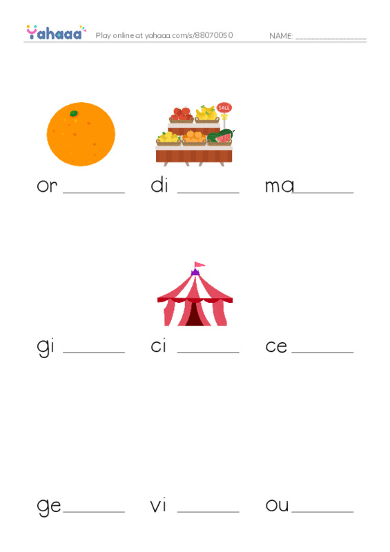 Finish the word worksheet for Peyton's Challenge Words