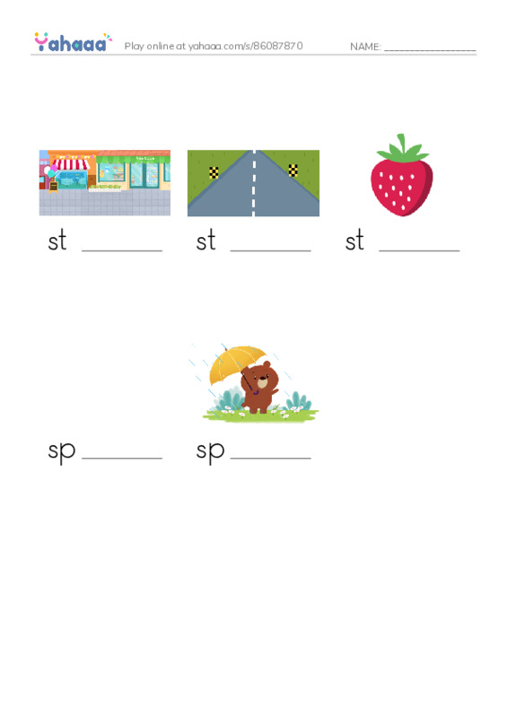 Finish the word worksheet for G3t2
