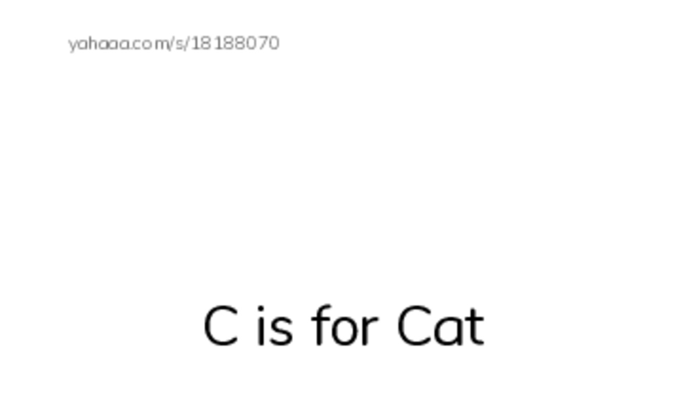 Index cards with pictures worksheet for C is for Cat, Big C, C is for Cara and 10 more