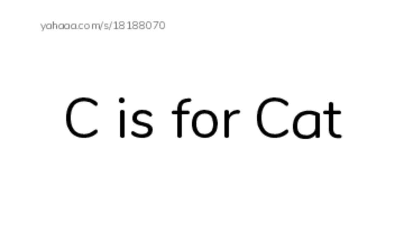 Index cards, words only worksheet for C is for Cat, Big C, C is for Cara and 10 more