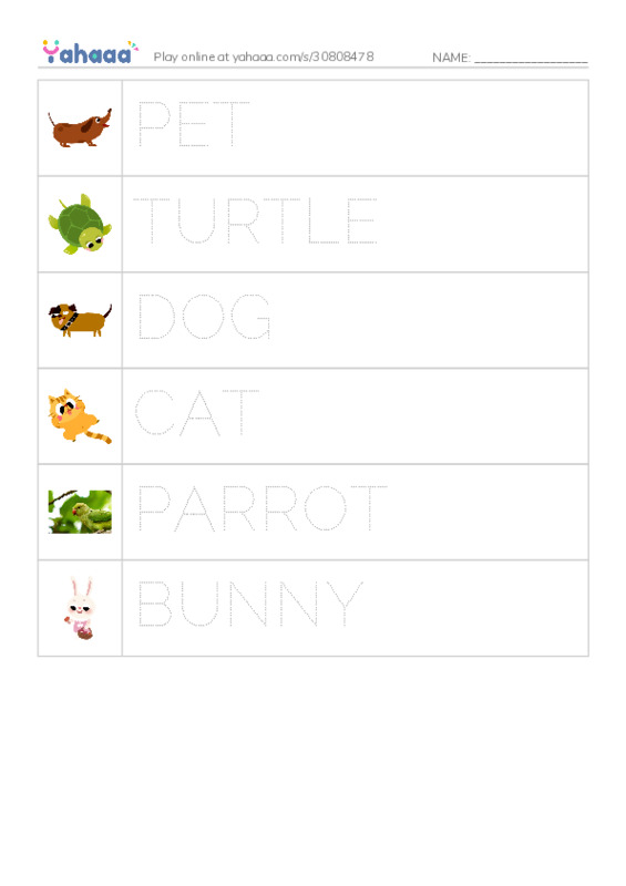 Picture and word rows worksheet for SPECIAL FRIENDS