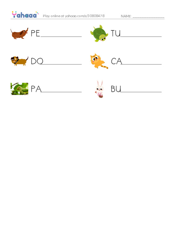 Write the word rows worksheet for SPECIAL FRIENDS