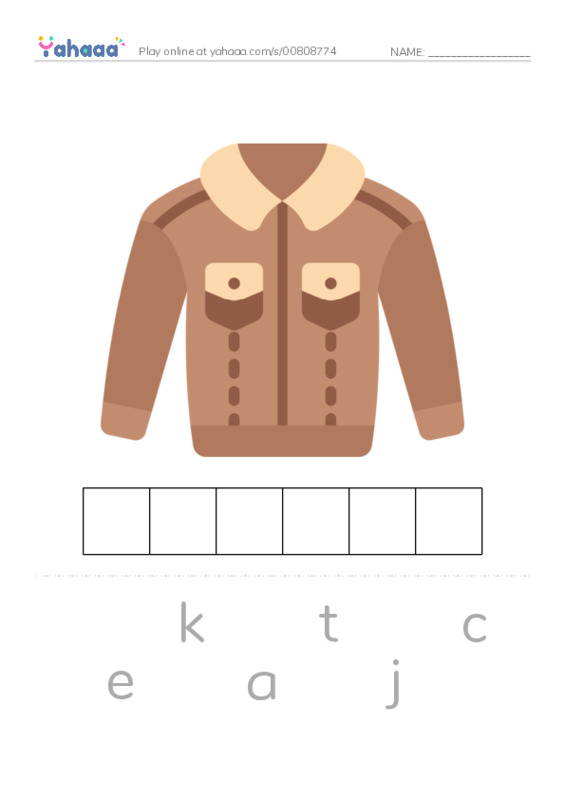 Letter scramble puzzle worksheet for Winter Clothes