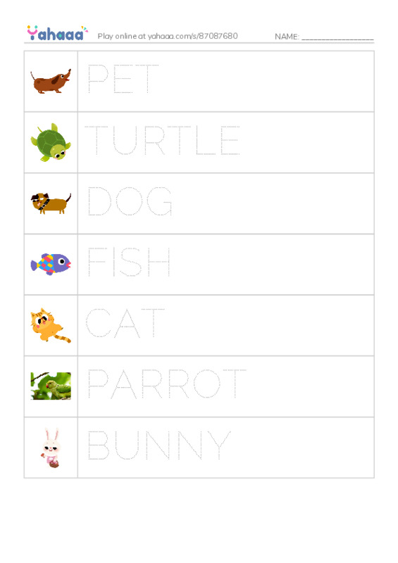 Picture and word rows worksheet for SPECIAL FRIENDS