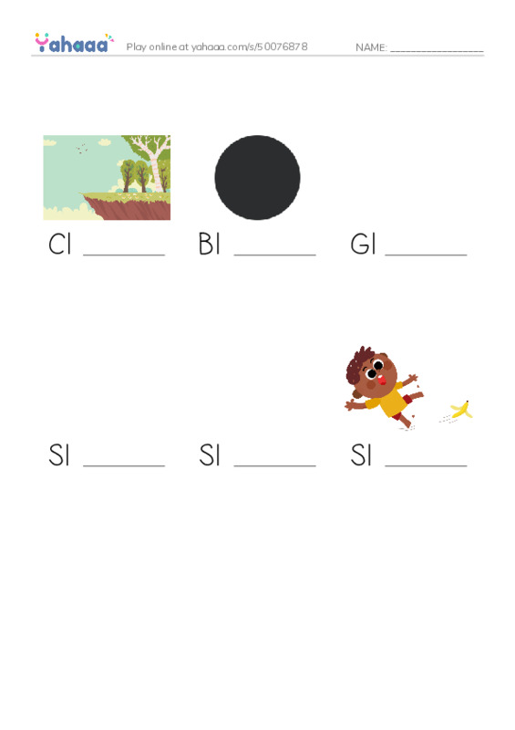Finish the word worksheet for A Pig for Cliff