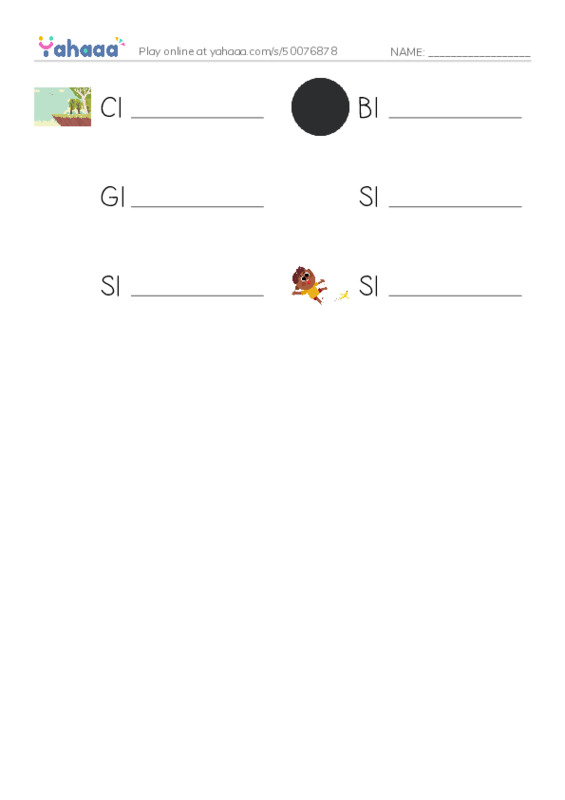 Write the word rows worksheet for A Pig for Cliff