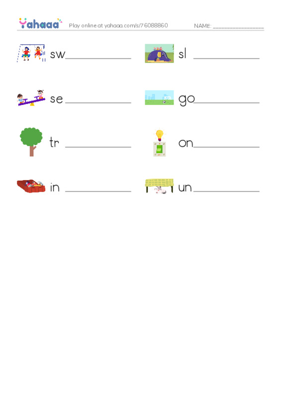 Write the word rows worksheet for Family and Friends 1 Unit 5