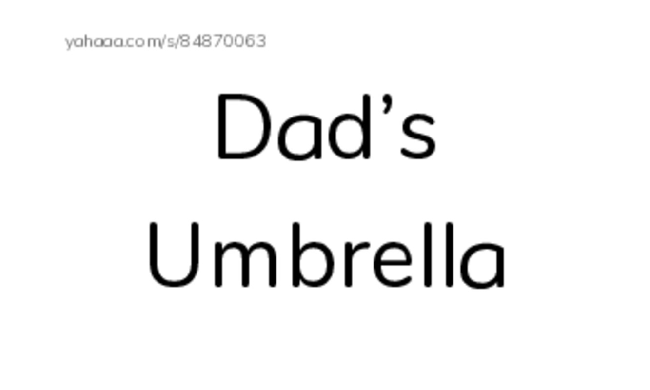 Index cards, words only worksheet for Dad’s Umbrella, Chet, Chip and 12 more