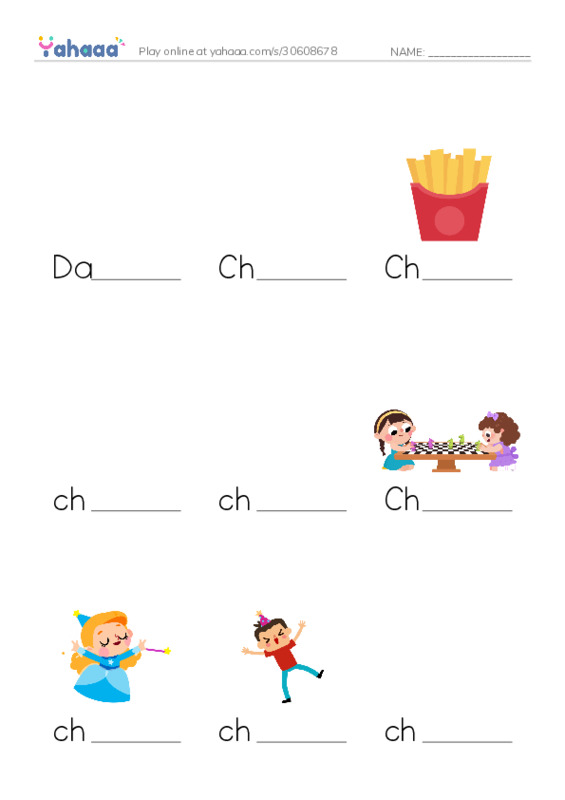 Finish the word worksheet for Dad’s Umbrella, Chet, Chip and 12 more