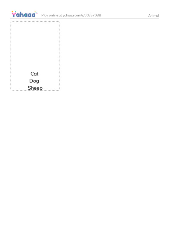 Picture flashcards worksheet for Animal