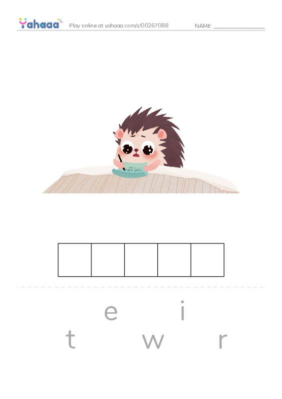 Letter scramble puzzle worksheet for write, read, catch and 5 more