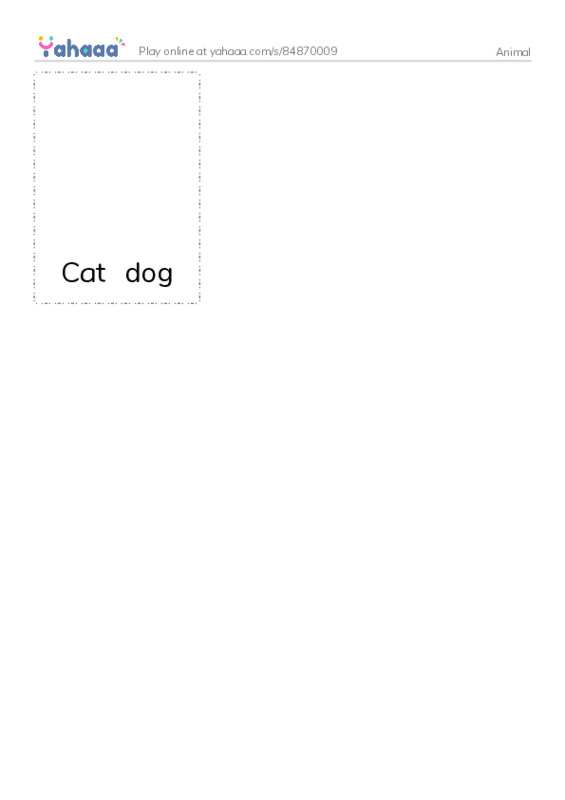 Picture flashcards worksheet for Animal