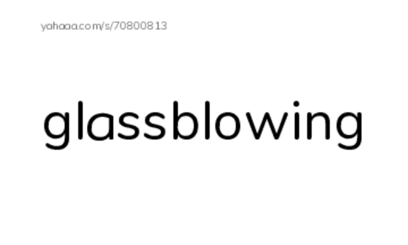 Index cards, words only worksheet for Glassblowing