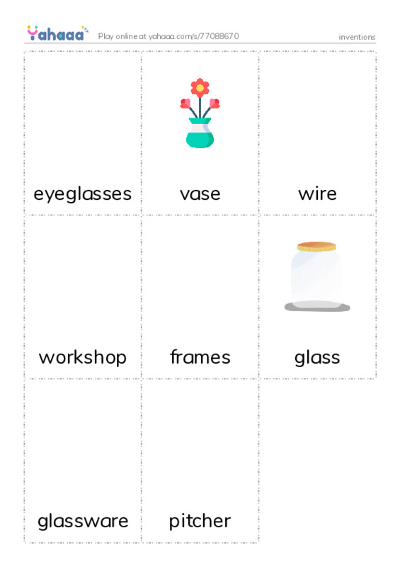 Picture flashcards worksheet for inventions