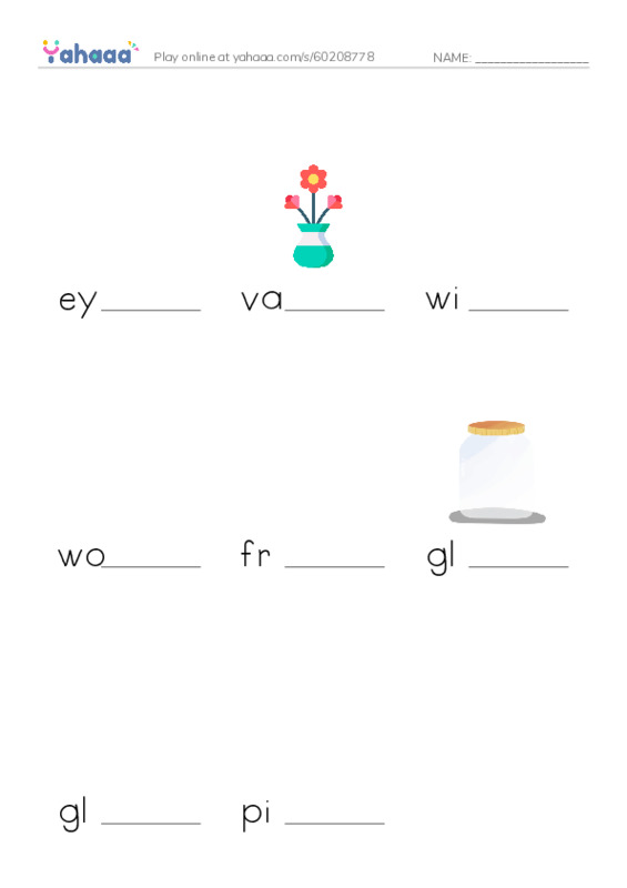 Finish the word worksheet for inventions
