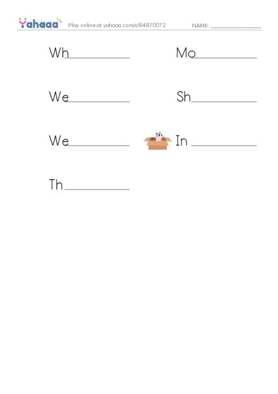 Write the word rows worksheet for Where is the movie theater?, Movie theater, We watch movies in the movie theater and 4 more