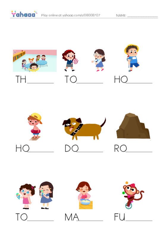 Finish the word worksheet for FRIENDS