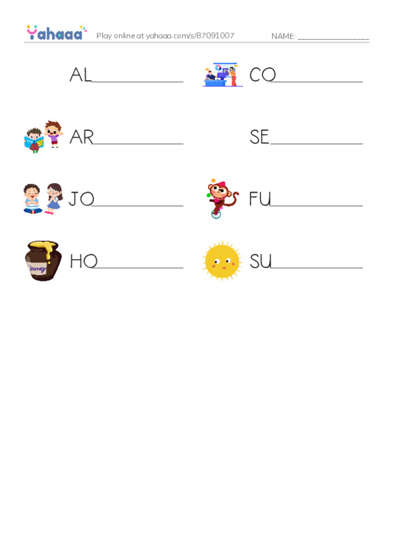 Write the word rows worksheet for 4